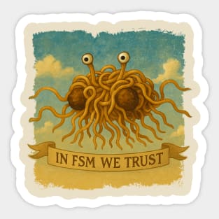 In FSM We Trust – Flying Spaghetti Monster / Pastafarian Sticker